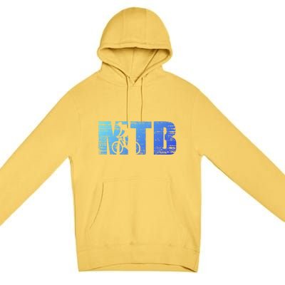 Distressed Mtb Mountain Bike Meaningful Gift For Mountain Bikers Gift Premium Pullover Hoodie