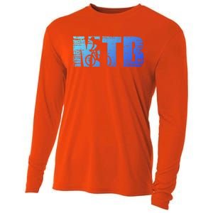 Distressed Mtb Mountain Bike Meaningful Gift For Mountain Bikers Gift Cooling Performance Long Sleeve Crew