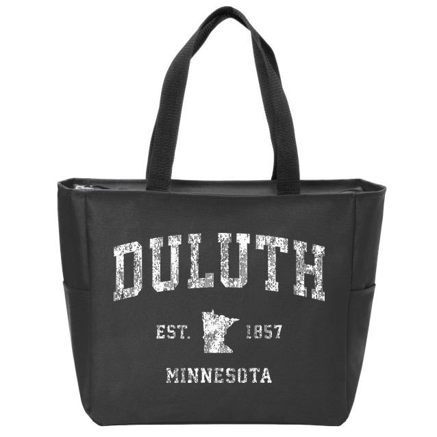 Duluth Minnesota Mn Vintage Athletic Sports Design Zip Tote Bag