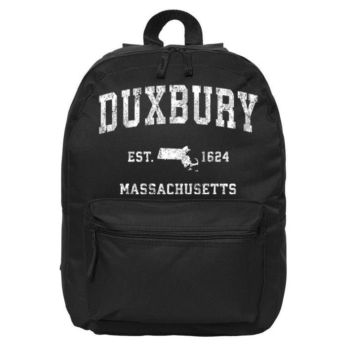 Duxbury Massachusetts Ma Vintage Athletic Sports 16 in Basic Backpack