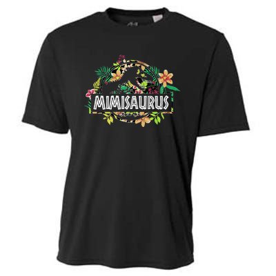 Dinosaur Mom Mothers Day Mimisaurus T Rex Flower Gift Cooling Performance Crew T-Shirt