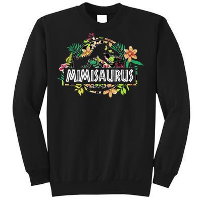 Dinosaur Mom Mothers Day Mimisaurus T Rex Flower Gift Sweatshirt