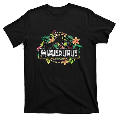 Dinosaur Mom Mothers Day Mimisaurus T Rex Flower Gift T-Shirt