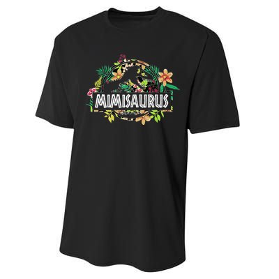 Dinosaur Mom Mothers Day Mimisaurus T Rex Flower Gift Performance Sprint T-Shirt