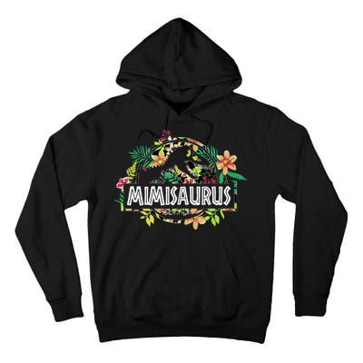 Dinosaur Mom Mothers Day Mimisaurus T Rex Flower Gift Tall Hoodie