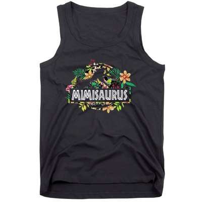 Dinosaur Mom Mothers Day Mimisaurus T Rex Flower Gift Tank Top