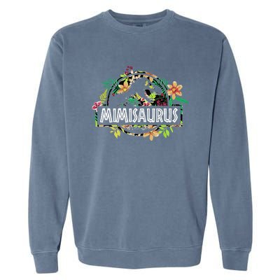 Dinosaur Mom Mothers Day Mimisaurus T Rex Flower Gift Garment-Dyed Sweatshirt