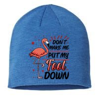 Don't Make Me Put My Foot Down Funny Flamingo Gift Sustainable Beanie