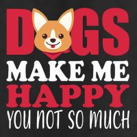 Dogs Make Me Happy You Not So Much 7 Panel Mesh Trucker Snapback Hat
