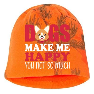 Dogs Make Me Happy You Not So Much Kati - Camo Knit Beanie