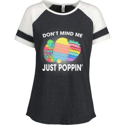 Don't Mind Me Just Poppin Gift Enza Ladies Jersey Colorblock Tee