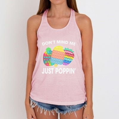 Don't Mind Me Just Poppin Gift Women's Knotted Racerback Tank