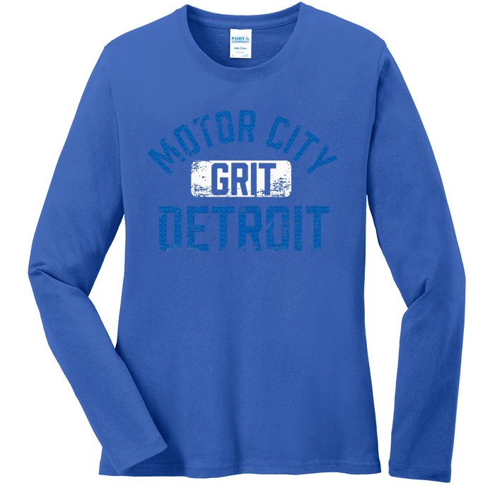 Detroit Michigan Motor City Grit Detroit Motor City Grit Ladies Long Sleeve Shirt