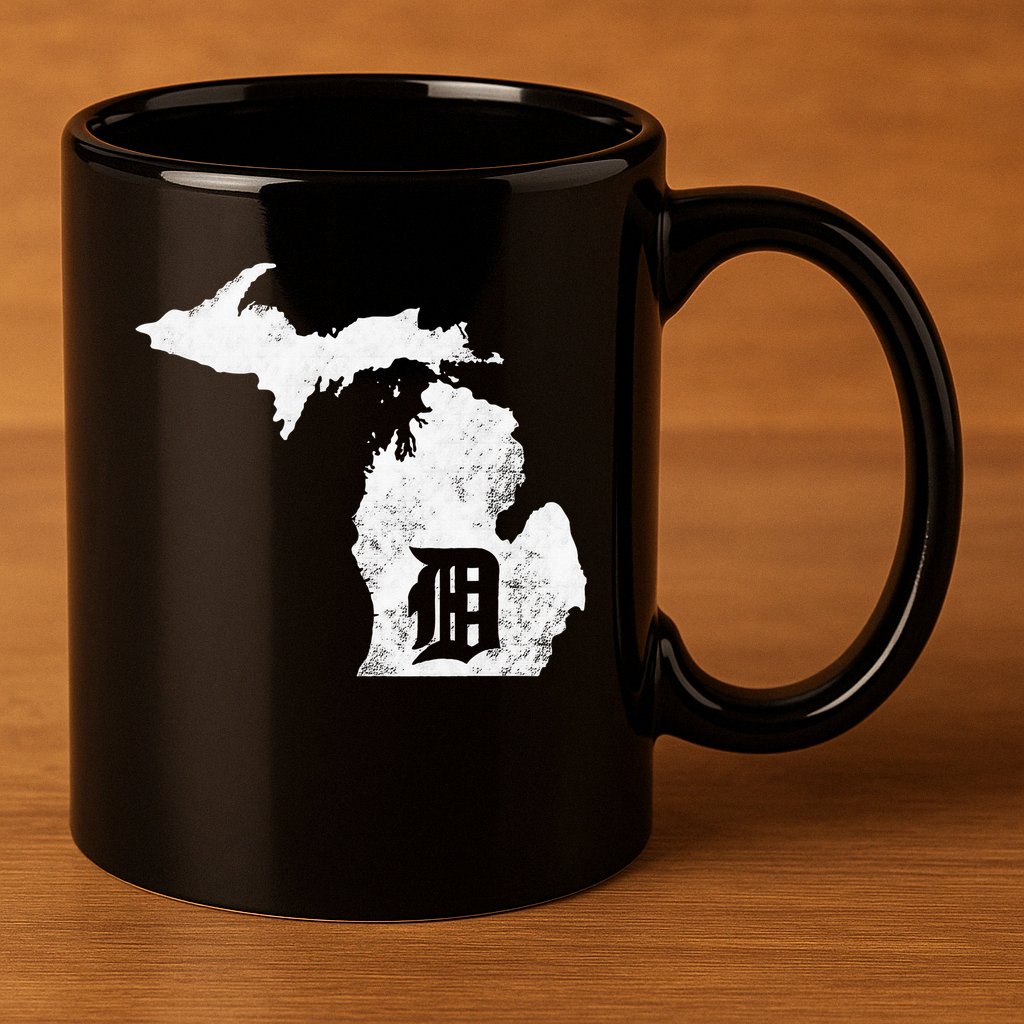Detroit Michigan Motor City Midwest D 11oz C Handle Ceramic Mug