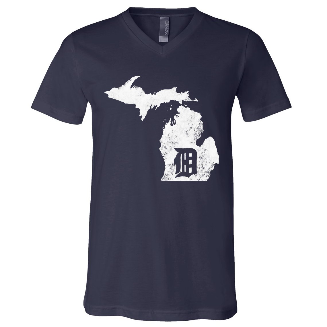 Detroit Michigan Motor City Midwest D V-Neck T-Shirt