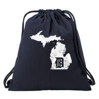 Detroit Michigan Motor City Midwest D Drawstring Bag
