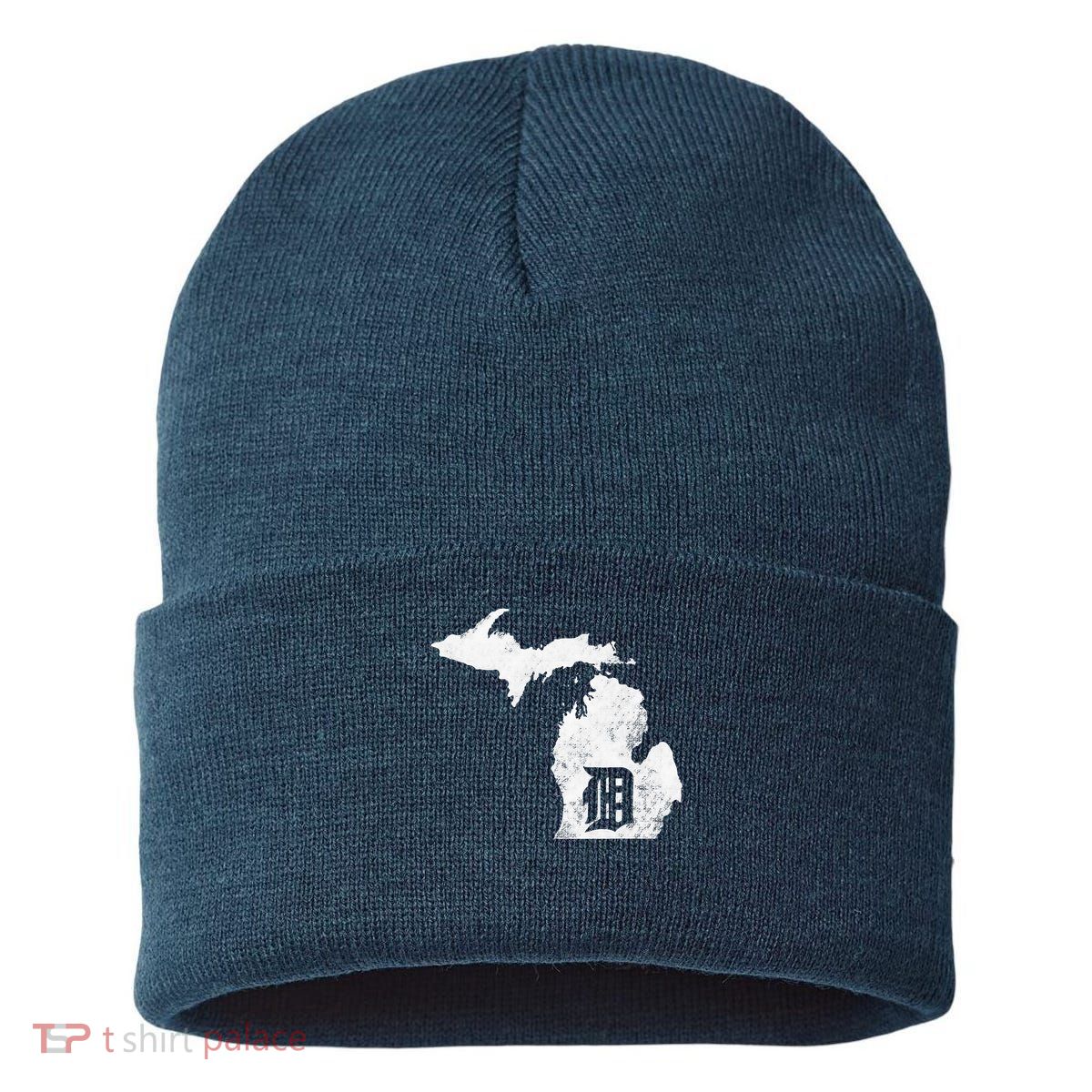 Detroit Michigan Motor City Midwest D Sustainable Knit Beanie
