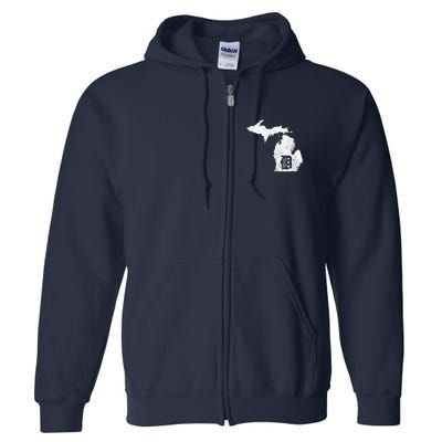 Detroit Michigan Motor City Midwest D Full Zip Hoodie