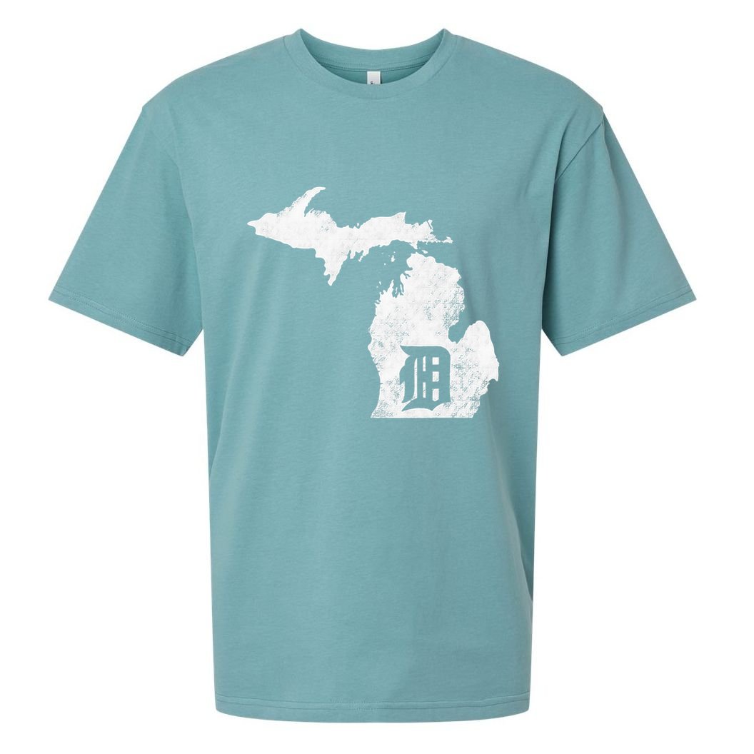 Detroit Michigan Motor City Midwest D Sueded Cloud Jersey T-Shirt