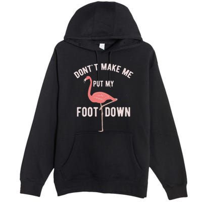 DonT Make Me Put My Foot Down Funny Flamingo Premium Pullover Hoodie