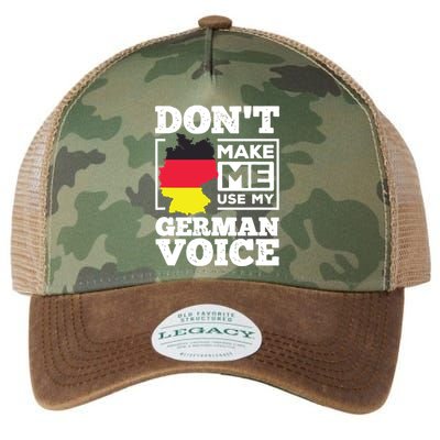 Dont Make Me Use My German Voice Germany Deutsch Funny Gift Legacy Tie Dye Trucker Hat
