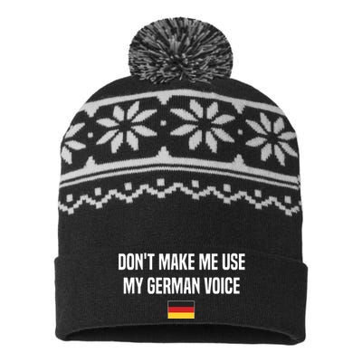 Dont Make Me Use My German Voice Germany German Saying USA-Made Snowflake Beanie