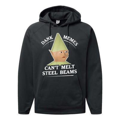 Dank Memes Melt Steel Beams Performance Fleece Hoodie