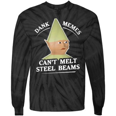 Dank Memes Melt Steel Beams Tie-Dye Long Sleeve Shirt