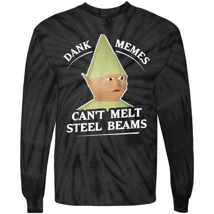 Dank Memes Melt Steel Beams Tie-Dye Long Sleeve Shirt