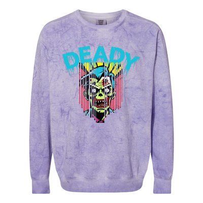 Deady Mummy Matching Dad Mom Halloween Pop Art Colorblast Crewneck Sweatshirt