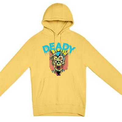 Deady Mummy Matching Dad Mom Halloween Pop Art Premium Pullover Hoodie