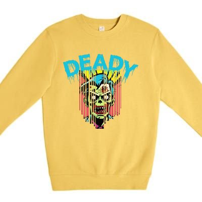 Deady Mummy Matching Dad Mom Halloween Pop Art Premium Crewneck Sweatshirt