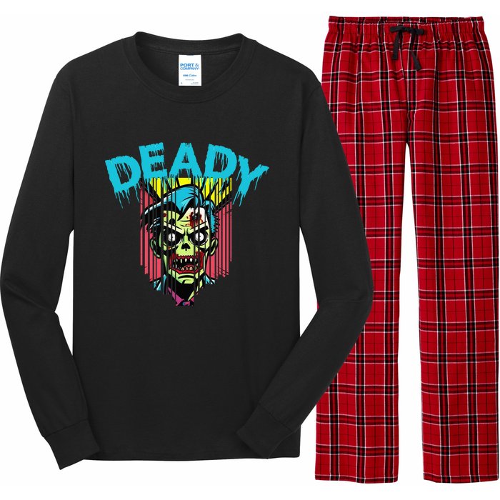 Deady Mummy Matching Dad Mom Halloween Pop Art Long Sleeve Pajama Set