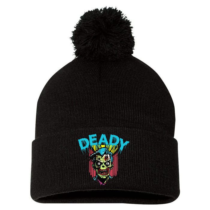 Deady Mummy Matching Dad Mom Halloween Pop Art Pom Pom 12in Knit Beanie