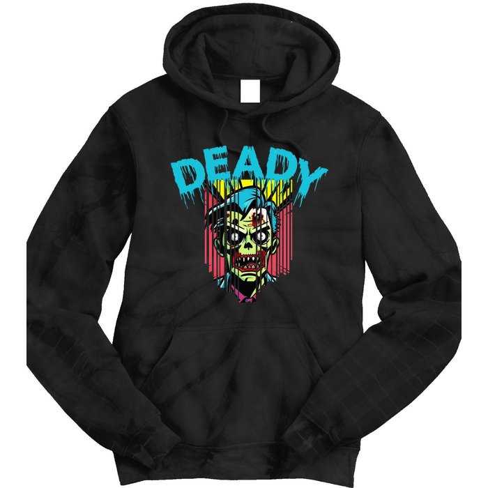 Deady Mummy Matching Dad Mom Halloween Pop Art Tie Dye Hoodie