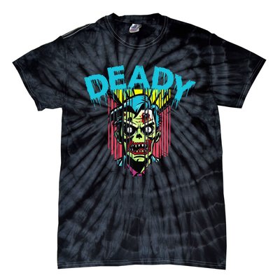 Deady Mummy Matching Dad Mom Halloween Pop Art Tie-Dye T-Shirt