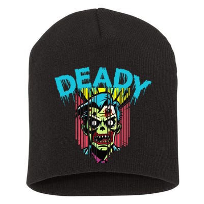 Deady Mummy Matching Dad Mom Halloween Pop Art Short Acrylic Beanie