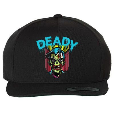 Deady Mummy Matching Dad Mom Halloween Pop Art Wool Snapback Cap