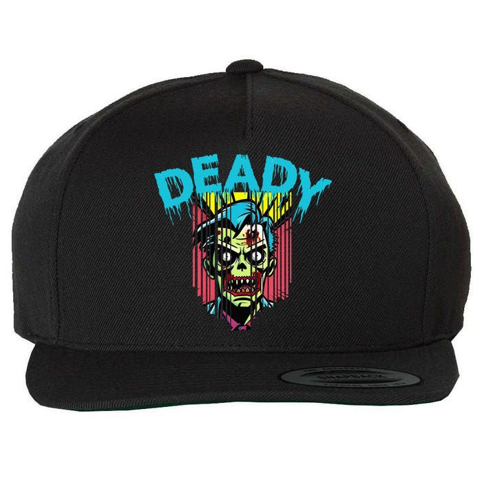 Deady Mummy Matching Dad Mom Halloween Pop Art Wool Snapback Cap