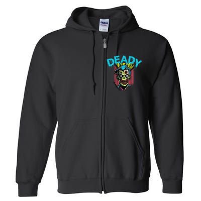 Deady Mummy Matching Dad Mom Halloween Pop Art Full Zip Hoodie