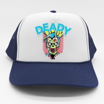 Deady Mummy Matching Dad Mom Halloween Pop Art Trucker Hat