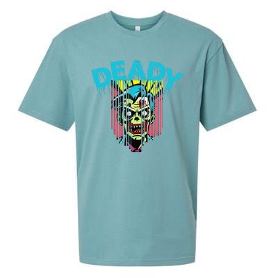 Deady Mummy Matching Dad Mom Halloween Pop Art Sueded Cloud Jersey T-Shirt