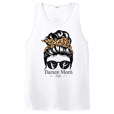 Dance Mom Messy Bun Hair Funny Leopard Dancer PosiCharge Competitor Tank