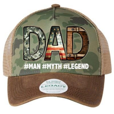 Dad Man Myth Legend Vintage Legacy Tie Dye Trucker Hat