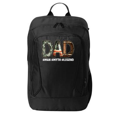 Dad Man Myth Legend Vintage City Backpack