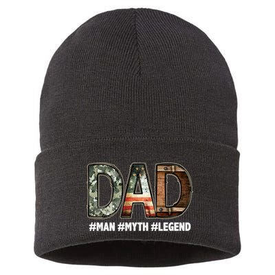 Dad Man Myth Legend Vintage Sustainable Knit Beanie
