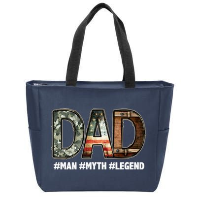 Dad Man Myth Legend Vintage Zip Tote Bag