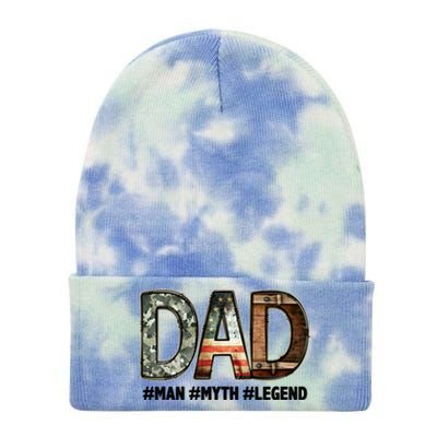 Dad Man Myth Legend Vintage Tie Dye 12in Knit Beanie