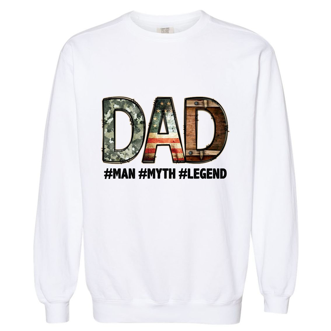Dad Man Myth Legend Vintage Garment-Dyed Sweatshirt