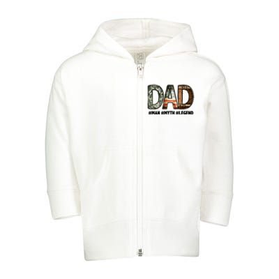 Dad Man Myth Legend Vintage Toddler Zip Fleece Hoodie